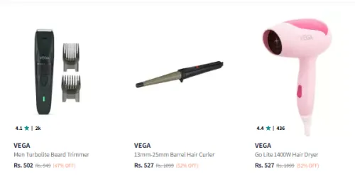 Image of VEGA Beauty & Grooming Appliances Upto 52% Discount