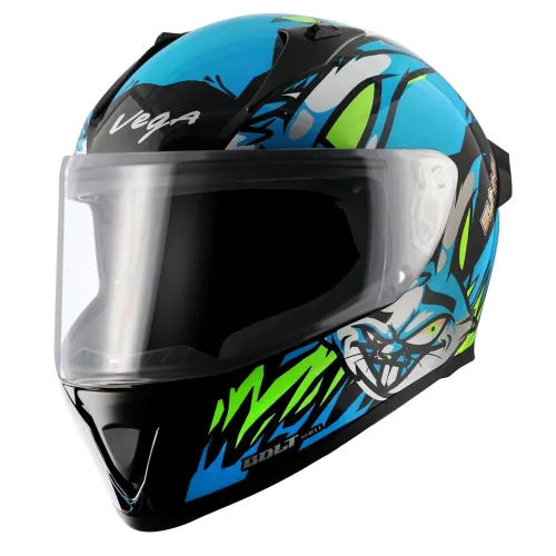 Image of Vega Bolt Bunny Black Neon Blue Helmet