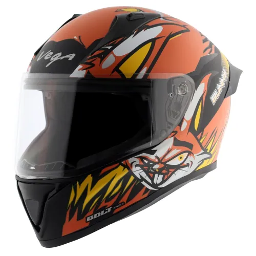 Image of Vega Bolt Bunny Dull Black Orange Helmet-L