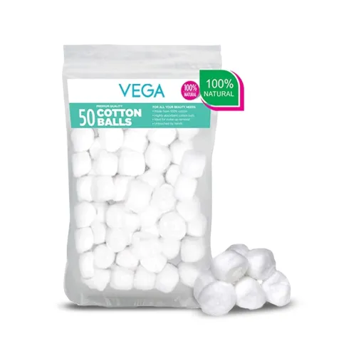 Image of Vega Cotton Balls for Soft & Absorbent for Makeup, Nail Polish Removal, Skincare, Baby Care, First Aid, Soft Cotton Ball