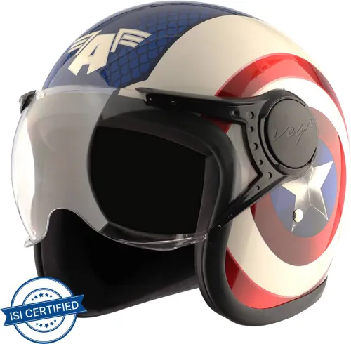 Image of VEGA Edition Motorbike Helmet  (White Red)