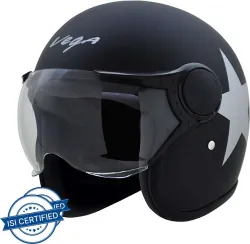 VEGA Jet Star Motorbike Helmet (Dull Black Silver)