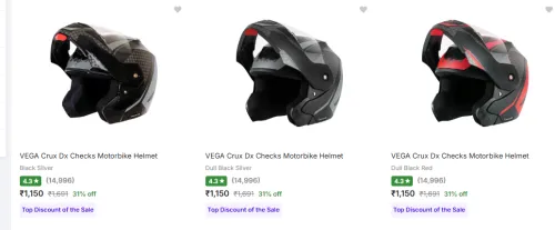 Image of VEGA Motorbike Helmet Starting @ ₹699