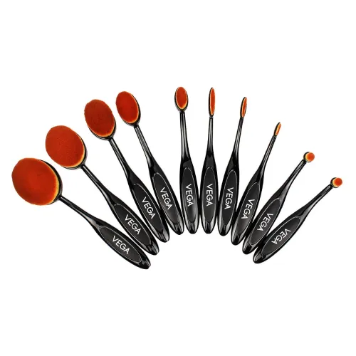 Image of Vega Pro-Ez Set Of 10 Professional Make-Up Brushes, 286 G (Black)