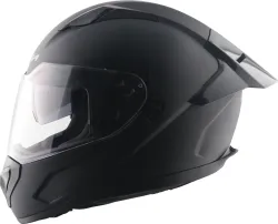 VEGA Rapid DV with Spoiler and Extra Smoke Visor Motorbike Helmet (Dull Black)