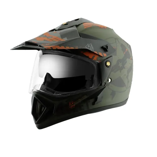 Image of Vega Off Road D/V Secret Dull Green Black Helmet L
