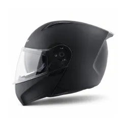 Vega VM-02 Spike Flip-Up Motorcycle Helmet with ISI Certification | High-Impact ABS Shell, Dual Visor, UV & Scratch Resistant: Dull Black , L