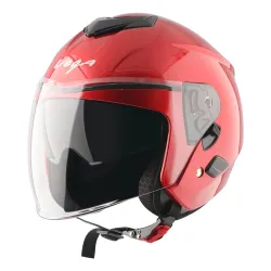 Vega VO 04 Punch Dual Visor Open Face Riding Helmet with Lightweight Shell, Shock-Absorbing Liner, Comfortable Interior,