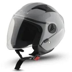 Vega VO-05 Clark ISI Certified Open Face Motorcycle Helmet with High-Impact ABS Shell, UV-Resistant Scratch-Resistant Visor, Comfortable Breathable Inner Padding & Secure Fit – Nardo Grey -....