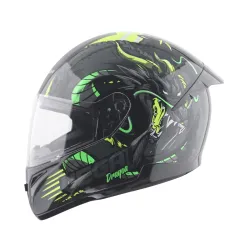 Vega Voyager DRAGOA! Full Face Motorcycle Helmet with Lightweight Shell, Aerodynamic Design, Shock Absorbing Liner, Comfortable Interior, Ventilated Fit, and Trendy Black Neon Yellow Finish....