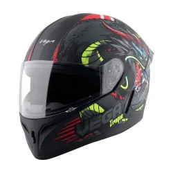 VEGA Voyager Dragoa Motorbike Helmet (Dull Black Red)