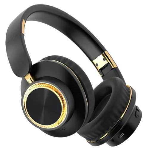 Image of VEHOP H8 Over Ear Headphones, Upto 50 Hrs Playtime, Fast Charging, in-Built ENC Mic, 40mm Titanium Bass Drivers, Super S