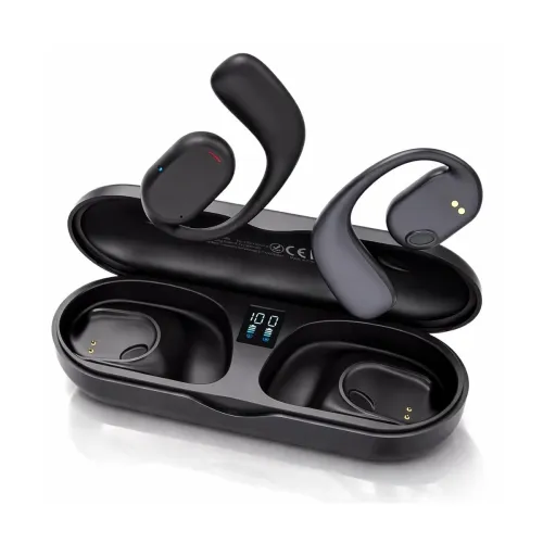 Image of Vehop JS270 OWS Open Ear Wireless Earbuds with Display | ENC Mic for Crystal-Clear Calls | 30hr Playtime with Type-C Fas