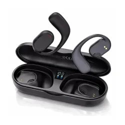 Vehop JS270 OWS Open Ear Wireless Earbuds with Display | ENC Mic for Crystal-Clear Calls | 30hr Playtime with Type-C Fast Charging | BT5.3 Gaming Bluetooth Earphones | Touch Control Sports H...