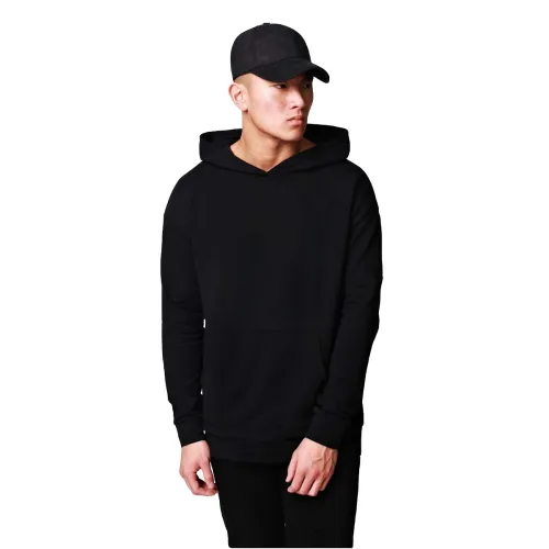 Image of Veirdo Men's Regular Fit Hooded Cotton Jacket - Black