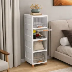 Velfree Plastic Wardrobe Organizer Stackable Foldable Storage Cabinet White