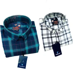 Vellical Men Slim Fit Checkered Casual Shirt Pack of 2