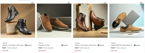 Image of Vellinto Men’s Casual Shoes at minimum 75% Discount