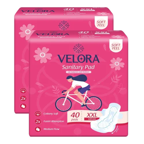 Image of Velora Soft Feel & Rash Free XXL 80 Sanitary Pads 