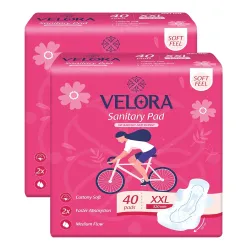 Velora Soft Feel & Rash Free XXL 80 Sanitary Pads 