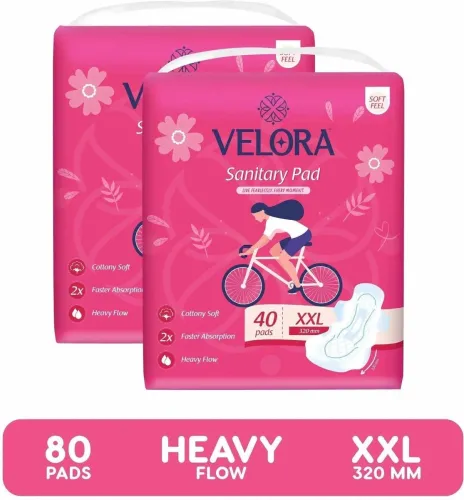 Image of VELORA Soft Feel XXL Sanitary Pads for Women (Pack of 80)