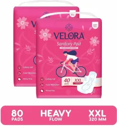 VELORA Soft Feel XXL Sanitary Pads for Women (Pack of 80)