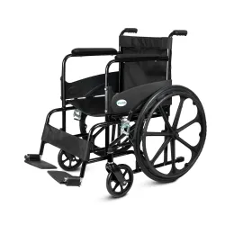 Venante Wheelchair for Patients, Old People, Adults With Safety Belt, Foldable, Lightweight, Epoxy Coated, Weight Capacity 100 Kg, Wheel Chairs for Old People
