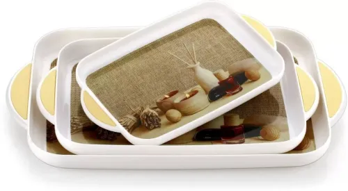Image of Venial Premium Quality Plastic Set of 3 Serving Tray