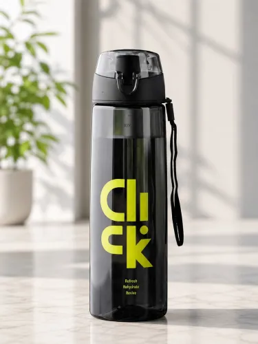 Image of VENSWISE 950ml BPA-Free Leakproof Water Bottle with Flip-Top Lid 950 ml PET, Plastic Bottle (Pack of 1, Black)