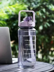 VENSWISE MOTIVATIONAL WATER BOTTLE 2000ML-PURPLE 2000 ml PET, Plastic Bottle (Pack of 1, Purple)