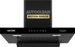 Ventair Chimney Auto King T Shaped 60 cm Motion Sensor Filterless Powerful Suction 1200 CMH 60 cm T Shape 11 Filterless Powerful suction Low Noise Auto Clean Chimney (Wall Mounted, Black)