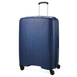 Verage Luxe Diamond 78 cm Large Check-in Polypropylene Hard Shell Luggage with TSA Lock, Expandable Suitcase with Anti-Theft Zipper, Double Spinner Wheels & Telescopic Handle (29,Blue)