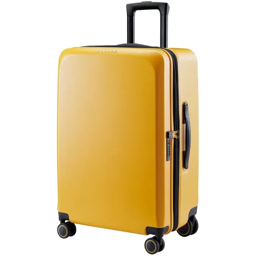 Image of Verage Luxe Freeland 78 cms Yellow Check-in Hardsided Trolley Bags for Travel, Expandable Hardshell Suitcase with Spinne