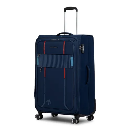 Image of Verage Specter 80 cms Blue Soft Sided Large Check-in Luggage Trolley Bag