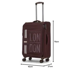 Verage X ACEPACK Moscow 24\'/70 cms Berry Brown Medium Check-in Softside Trolley Bag, Expandable Suitcase Travelling Luggage with Anti-Theft Zippers for Men and Women