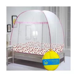 VERDIOZ Mosquito Net Rectangular Super King Size Terylene Foldable Mosquito Net for Double Bed, with Mobile Pocket, PVC Coated Corrosion Free Steel Wire,30 GSM Whitest Net-(220X220X160 Cm- S...
