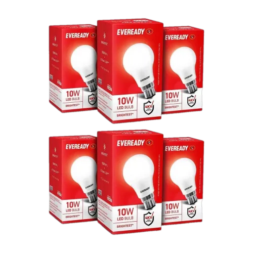 Image of EVEREADY 10 W Basic Standard B22 LED Bulb (White, Pack of 6)