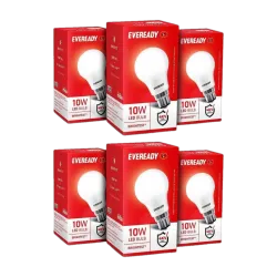 EVEREADY 10 W Basic Standard B22 LED Bulb (White, Pack of 6)