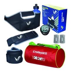 VERIFIED Gym Set Including VF-1026 Walking Set with Charged Gym Bag Toronto Large RED and Wrist Band 3 Pair MILANCHE G