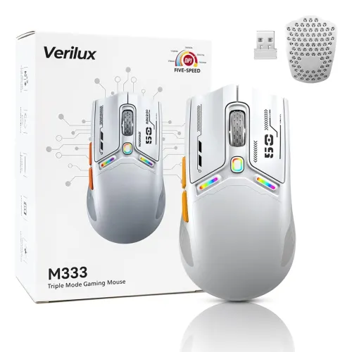 Image of Verilux Wireless Gaming Mouse – 12000 DPI, RGB, White