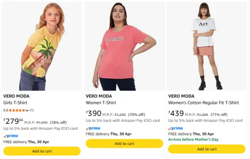 Image of VERO MODA Women's Dresses at Minimum 70% Discount 