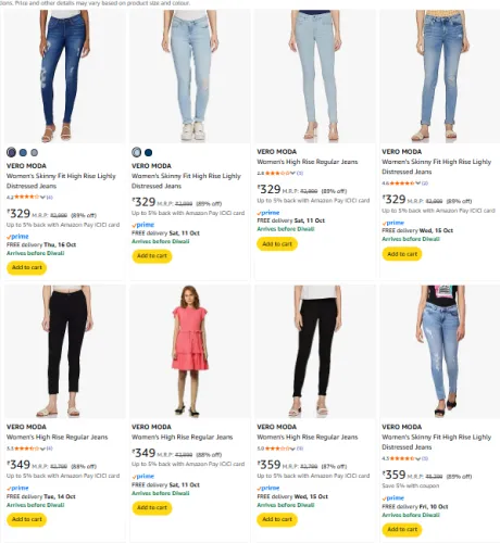 Image of VERO MODA Women's Jeans Upto 89% Off