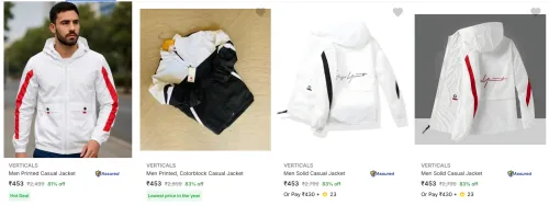 Image of Verticals Men's Jackets upto 83% Discount