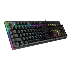 Vertux Gaming Keyboard, High-Performance Anti-Ghosting Wired Keyboard with 7 Colorful RGB Effects, Aluminum Frame, Custo