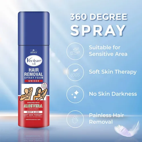 Image of VETONI Painless Hair Removal Spray Foam for Men (200 ml)