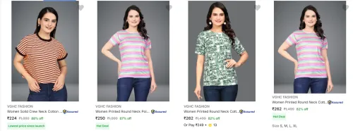 Image of Vghc Fashion Women's T Shirts at minimum 80% Discount