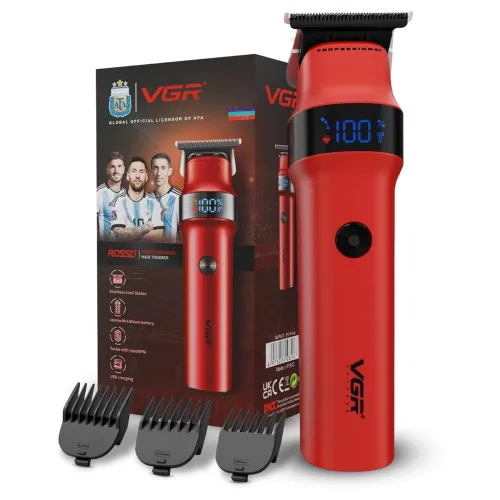Image of VGR Rosso Professional Men's Beard & Moustache Hair Trimmer for Men with 400min Long Runtime | 2000mAh Lithium Battery |