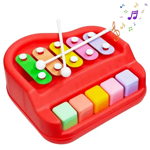 Image of VGRASSP 2 in 1 Small Xylophone and Piano Toy