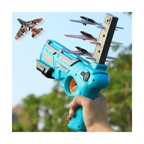 Image of VGRASSP Air Battle Gun Toy with 4 Paper Foam Glider Planes Kids Gadget for Fun 