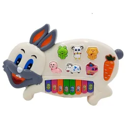 VGRASSP Cute Musical Piano Toy for Boys and Girls (Rabbit Piano, Multicolour)
